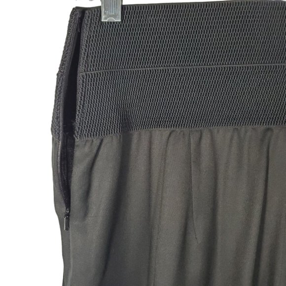 Maison de Papillon Black Wide Leg High Rise Pants Capsule Minimalist Wool Silk L - Picture 3 of 11